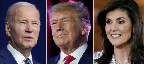 From left: U.S. President Joe Biden, former president Donald Trump and Republican presidential candidate  Nikki Haley (The Associated Press files)