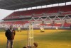 Robert Heggie, director of grounds at MLSE, stands in fronts of the grow lights at BMO Field in Toronto on Wednesday, March 6, 2024. Heggie says thanks to the mild winter, the pitch will be in good shape for Toronto FC’s home opener Saturday against Charlotte FC. 
 THE CANADIAN PRESS/Neil Davidson