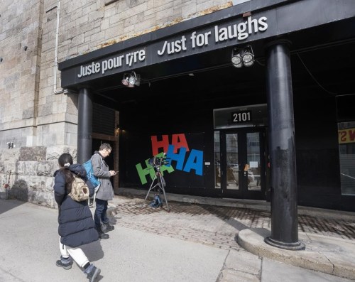 The Just for Laughs theatre is seen Tuesday, March 5, 2024, in Montreal. A bailiff seized more than $800,000 in assets from the Montreal company that runs the Just for Laughs comedy festival last week after it failed to make a court-ordered payment to a former employee. THE CANADIAN PRESS/Ryan Remiorz