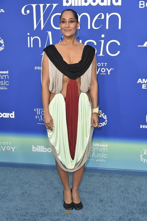 Tracee Ellis Ross arrives at the Billboard Women in Music Awards on Wednesday, March 6, 2024, in Inglewood, Calif. (Photo by Richard Shotwell/Invision/AP)