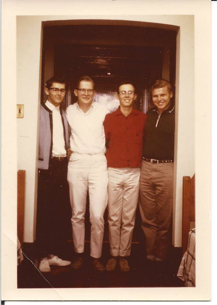 SUPPLIED
John Barsby (second from left) with
roommates in U of M residence in 1963
