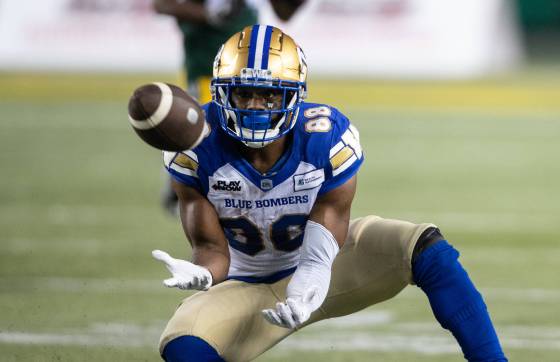 Receiver Rasheed Bailey remains unsigned by the Bombers and will probably play elsewhere in 2024 (.Jason Franson / The Canadian Press files)