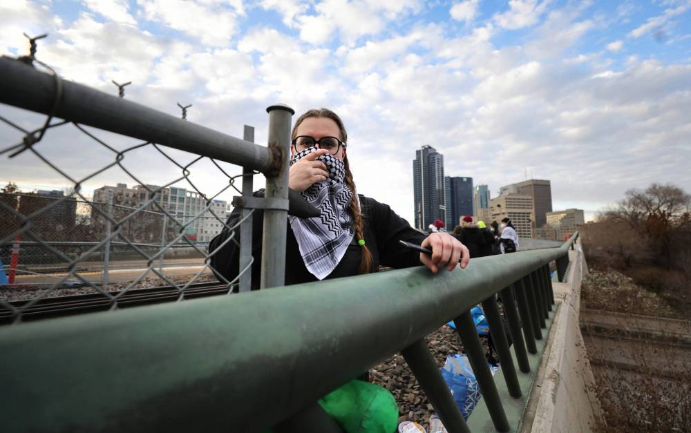 FREE PRESS FILES
CN Rail alleges the Queers for Palestine blockade of The Forks rail bridge caused the company financial hardship.