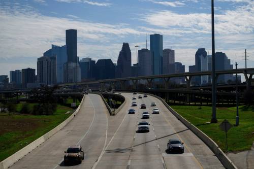 CALLAGHAN O&rsquo;HARE / FREE PRESS The skyline of Houston is seen on Wednesday, February 14, 2024, in Houston, Texas. Houston has had significant success in getting people who were once homeless into housing, which prompted a visit from Winnipeg’s mayor in September of 2023 to see what lessons could be learned.