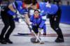 JEFF McINTOSH / THE CANADIAN PRESS
Skip Kate Cameron watches her shot as her team plays Team Alberta in Page playoffs at the Scotties Tournament of Hearts in Calgary on Saturday.