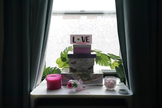 Decorations adorn one of Regina Fred's window-mounted heat pumps in her apartment in the Queens borough of New York. (The Associated Press files)
