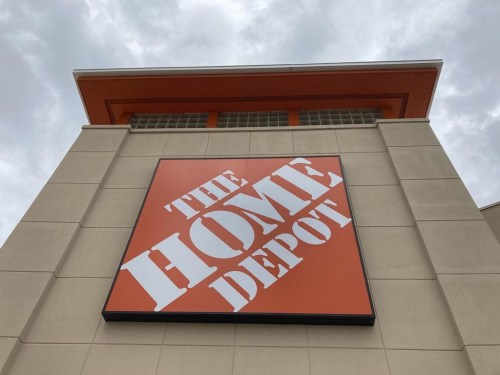 A Home Depot logo is shown on a store on May 14, 2021, in North Miami, Fla. The Home Depot is opening a new distribution centre in the Greater Toronto Area that will help the company cater to its biggest customers. THE CANADIAN PRESS/AP-Wilfredo Lee