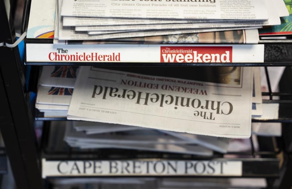 Newspapers owned by SaltWire Network Inc. are photographed in Halifax on Tuesday, March 12, 2024. THE CANADIAN PRESS/Darren Calabrese
