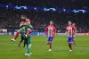 FILE - Atletico Madrid players celebrate winning the Champions League, round of 16, second leg soccer match against Inter Milan at the Metropolitano stadium in Madrid, Spain, on March 13, 2024. Atletico Madrid won 3-2 in a penalty shootout. Boosted by their wins over Italian rivals in the Champions League, Barcelona and Atletico Madrid clash this weekend in the Spanish league. (AP Photo/Manu Fernandez, File)