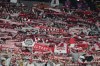 Freiburg supporters cheer during the Europa League round of 16 second leg soccer match between West Ham United and SC Freiburg at the London stadium in London, Thursday, March 14, 2024. (AP Photo/Kirsty Wigglesworth)