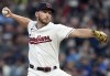 FILE - Cleveland Guardians reliever Trevor Stephan pitches in the seventh inning of a baseball game against the St. Louis Cardinals, May 26, 2023, in Cleveland. Stephan, who was expected to set up All-Star closer Emmanuel Closer, will undergo ulnar collateral ligament surgery within the next two weeks after being examined by Drs. Keith Meister and Neal ElAttrache. The team made the announcement Thursday, March 14, 2024. (AP Photo/Sue Ogrocki, File)