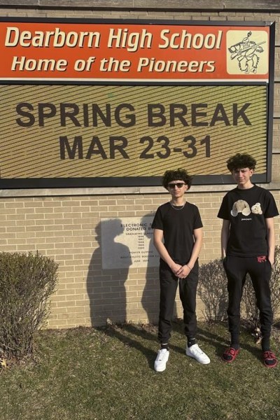 From left, Adam Mortada and his older brother Hussein Mortada stand outside Dearborn High School on Wednesday, March 13, 2024 in Dearborn Mich. In Dearborn, where nearly half the 110,000 residents are of Arab descent – public school teachers and staff strive to make things easier for students observing Ramadan. Adam Mortada is a sophomore at Dearborn High School. “Every time I'm fasting, I'm not eating anything, that's what I think of (what) kids in Gaza are going through and that's not right,” he said. (AP Photo/Corey Williams)