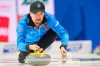 Quebec skip Felix Asselin throws a stone during QuebecÕs first draw against Ontario at the 2023 Tim Hortons Brier at Budweiser Gardens in London, Ont. on Friday, March 3, 2023. Canada qualified for the playoffs at the world mixed curling championship with wins over Poland and New Zealand on Tuesday. Asselin and his crew out of the Glenmore Curling Club in Dollard-des-Ormeaux, Que., improved to 6-0 and led Group B with two matches remaining. THE CANADIAN PRESS/ Geoff Robins