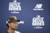 San Diego Padres' pitcher Yu Darvish answers a reporter's question during a press conference at the Gocheok Sky Dome in Seoul, South Korea, Monday, March 18, 2024. (AP Photo/Lee Jin-man)