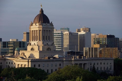 The Manitoba Legislature in Winnipeg, Saturday, Aug. 30, 2014. Manitoba's Opposition Progressive Conservatives say a government plan to ban anti-abortion protests near some health-care facilities should be expanded to cover more areas and all protests, including picket lines. THE CANADIAN PRESS/John Woods