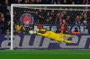Goalkeeper Jeremy Frick of Servette Geneva makes a save during the Europa Conference League round of 16 second leg soccer match between Servette FC and FC Viktoria Plzen at the Doosan Arena in Pilsen, Czech Republic, Thursday, March 14, 2024. (Slavomir Kubes/CTK via AP)
