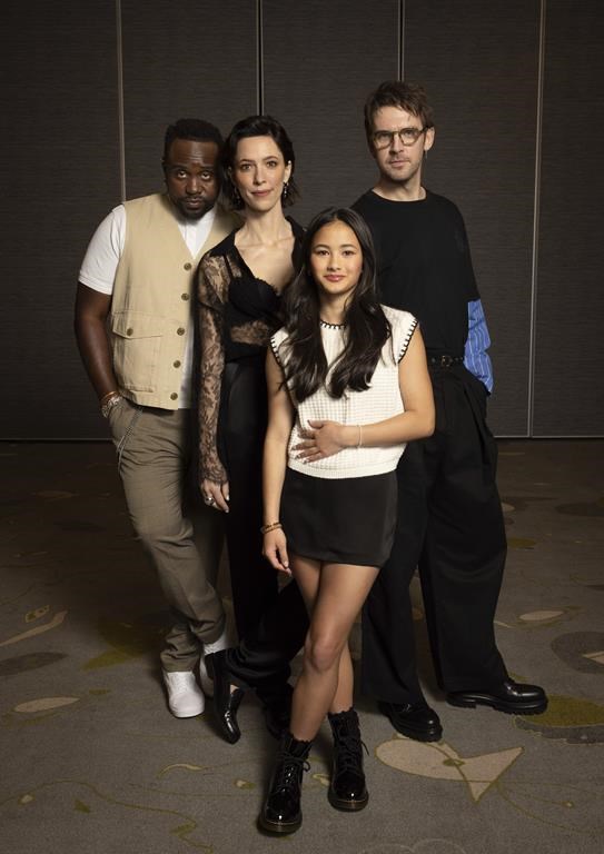 Brian Tyree Henry, from left, Rebecca Hall, Kaylee Hottle, and Dan Stevens pose for a portrait to promote