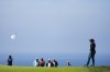 Gurleen Kaur, right, stands on the 15th green during the first round of LPGA's Fir Hills Seri Pak Championship golf tournament in Palos Verdes Estates, Calif., Thursday, March 21, 2024. (AP Photo/Ashley Landis)