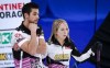 Team Sahaidak/Lott skip Kadriana Sahaidak, right, and third Colton Lott discuss strategy while playing Team Einarson/Gushue during the Canadian Mixed Doubles Curling Championship final in Calgary, Alta., Thursday, March 25, 2021. Kadriana and Colton Lott defeated Laura Walker and Kirk Muyres 7-5 on Friday to capture the gold medal at the Canadian mixed curling championship. THE CANADIAN PRESS/Jeff McIntosh
