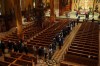 People line up to pay their respects to the Mulroney family at St. Patrick's Basilica where former prime minister Brian Mulroney lies in repose in Montreal on Friday, March 22, 2024. THE CANADIAN PRESS/Sean Kilpatrick