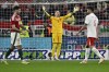 Turkey's Mert Guenok gestures during the international friendly soccer match between Hungary and Turkey at the Puskas Arena in Budapest, Hungary, Friday, March 22, 2024. (AP Photo/Denes Erdos)