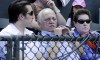 FILE - Peter G. Angelos, center, owner of the Baltimore Orioles, sits in the owners box at Ft.Lauderdale Stadium in Ft. Lauderdale, Fla. with his son, Louis, and wife, Georgia, during his team's spring training baseball game against the Boston Red Sox Sunday, March 18, 2007. Peter Angelos, owner of a Baltimore Orioles team that endured long losing stretches and shrewd proprietor of a law firm that won high-profile cases against industry titans, died Saturday, March 23, 2024. He was 94. (AP Photo/James A. Finley, File)