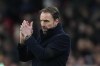 England coach Gareth Southgate applauds during an international friendly soccer match between England and Brazil, at the Wembley Stadium in London, Saturday, March 23, 2024. (AP Photo/Kirsty Wigglesworth)