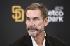 FILE - San Diego Padres Chairman Peter Seidler speaks at a news conference to announce finalizing a contract with Xander Bogaerts, Friday, Dec. 9, 2022, in San Diego. San Diego Padres stars and executives remembered late owner Seidler with laughter and a few tears, Saturday, March 23, 2024, while vowing to fulfill his dream of bringing a World Series championship to his adopted hometown. A celebration of life was held for Seidler at Petco Park five days before the Padres play their home opener. Seidler died on Nov. 14. He was 63. (AP Photo/Denis Poroy, File)