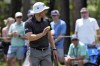 Peter Malnati reacts after putting out on the second hole during the final round of the Valspar Championship golf tournament Sunday, March 24, 2024, at Innisbrook in Palm Harbor, Fla. (AP Photo/Chris O'Meara)