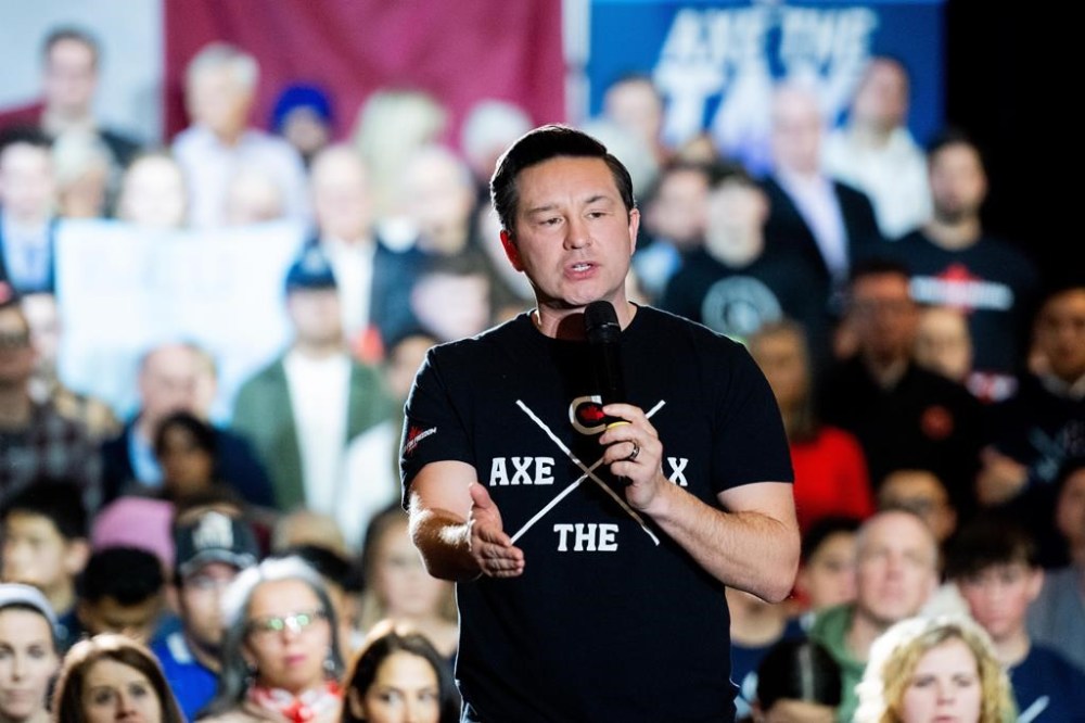 Conservative Party Leader Pierre Poilievre speaks during a rally in Ottawa, on Sunday, March 24, 2024. The federal Conservatives say they won't be taking advice from
