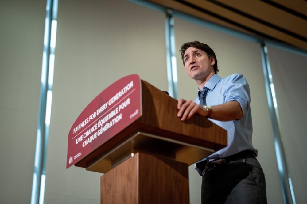Prime Minister Justin Trudeau speaks during a news conference for a housing announcement in Vancouver, Wednesday, March. 27, 2024. The federal government wants to support those who rent their homes with a protection fund, a bill of rights and a plan to give reliable renters credit when they step up to by a home.
THE CANADIAN PRESS/Ethan Cairns