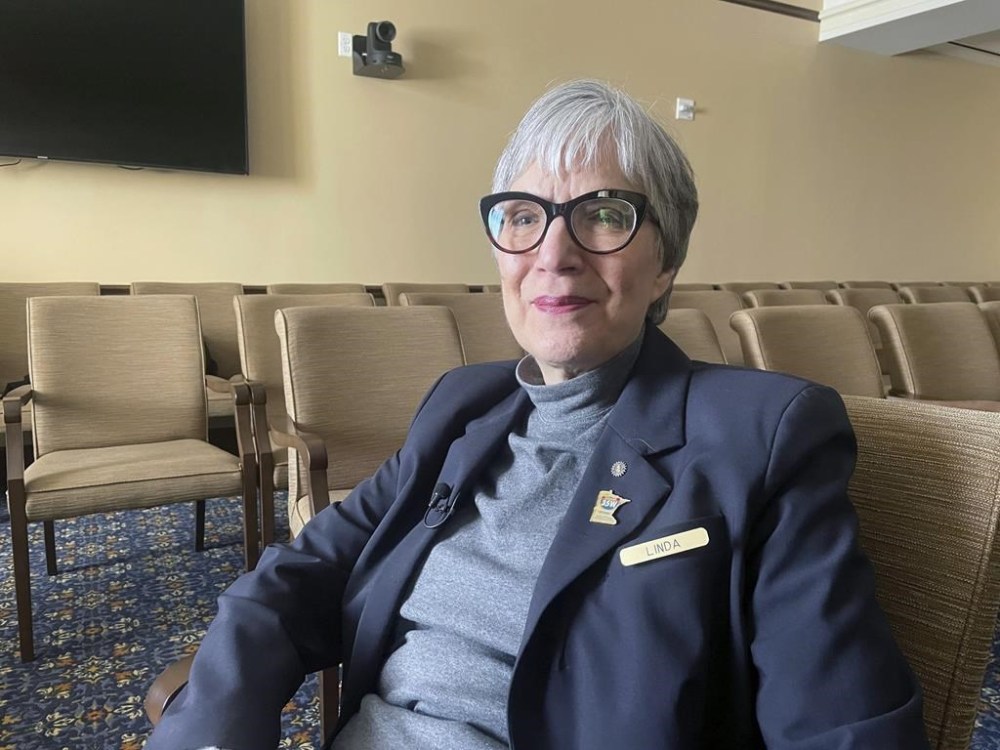 Linda Paul is photographed inside the Minnesota State Capitol building on Wednesday, March 27, 2024, in St. Paul, Minn., where she works part-time as a tour guide. She survived the Interstate 35W bridge collapse in Minneapolis on Aug. 1, 2007, and was reminded of it after the Francis Scott Key Bridge in Baltimore collapsed on March 26, 2024. (AP Photo/Trisha Ahmed)