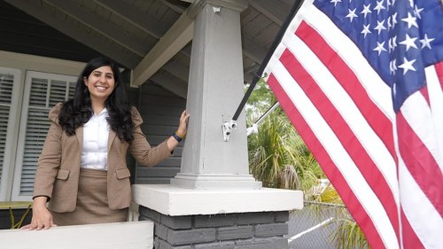 Florida state Rep. Anna Eskamani poses out front of her office Wednesday, March 27, 2024, in Orlando, Fla. For the first time in 27 years, the U.S. government is announcing changes to how it categorizes people by race and ethnicity. 