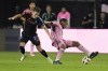 Inter Miami midfielder Yannick Bright, right, attempts to pass the ball as New York City FC midfielder Hannes Wolf (17) defends during the second half of an MLS soccer match, Saturday, March 30, 2024, in Fort Lauderdale, Fla. (AP Photo/Marta Lavandier)