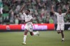FC Dallas midfielder Eugene Ansah (31) celebrates his goal against Austin FC during the second half of an MLS soccer match in Austin, Texas, Saturday, March 30, 2024. (AP Photo/Eric Gay)