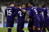 Real Madrid's Rodrygo, 3rd left, celebrates after scoring the opening goal during a Spanish La Liga soccer match between Real Madrid and Athletic Bilbao at the Santiago Bernabeu stadium in Madrid, Spain, Sunday, March 31, 2024. (AP Photo/M. Gracia Jimenez)