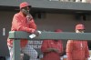 Los Angeles Angels manager Ron Washington watches as his team plays against the Baltimore Orioles in a baseball game, Sunday, March 31, 2024, in Baltimore. (AP Photo/Steve Ruark)