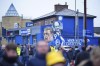 Everton's fans arrive to the Goodison Park stadium before the English Premier League soccer match between Everton and West Ham in Liverpool, England, Saturday, March 2, 2024. (AP Photo/Jon Super)
