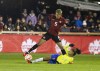Canadian midfielder Quinn tries to get the ball around Brazil's Ary Borges during second-half soccer action in Halifax, N.S., on Tuesday, October 31, 2023. Quinn and midfielder/forward Olivia Smith have dropped out of Canada's squad for the SheBelieves Cup due to injuries sustained at their clubs. THE CANADIAN PRESS/Ron Ward