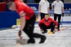 Canada's Skip Brad Gushue in action during their play against Scotland, in the Men's World Curling Championship, at the IWC Arena in Schaffhausen, Switzerland, Saturday, April 6, 2024. THE CANADIAN PRESS/Christian Beutler/Keystone via AP