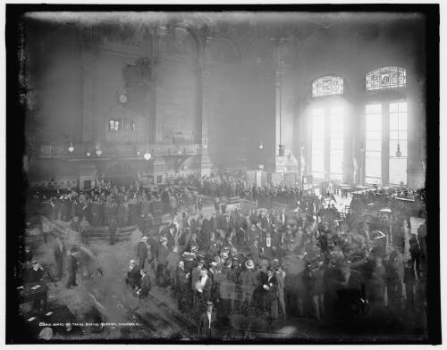 Courtesy of McGill-Queen&rsquo;s University Press
                                Cutten worked the trading floor of the Chicago Board of Trade (seen here in 1905) early on.