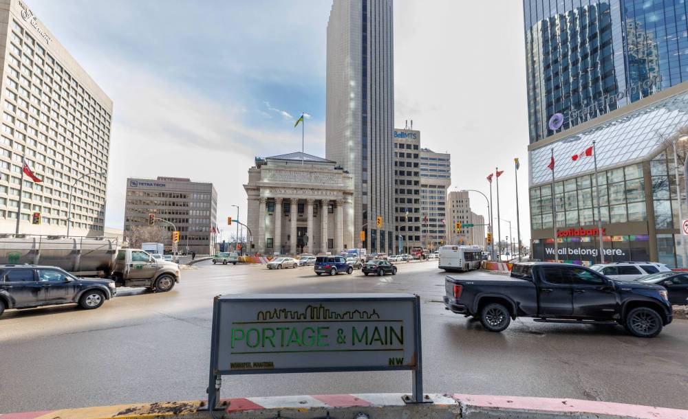 MIKE DEAL / FREE PRESS
Advocates are hopeful that Portage and Main will be reopened to pedestrians.