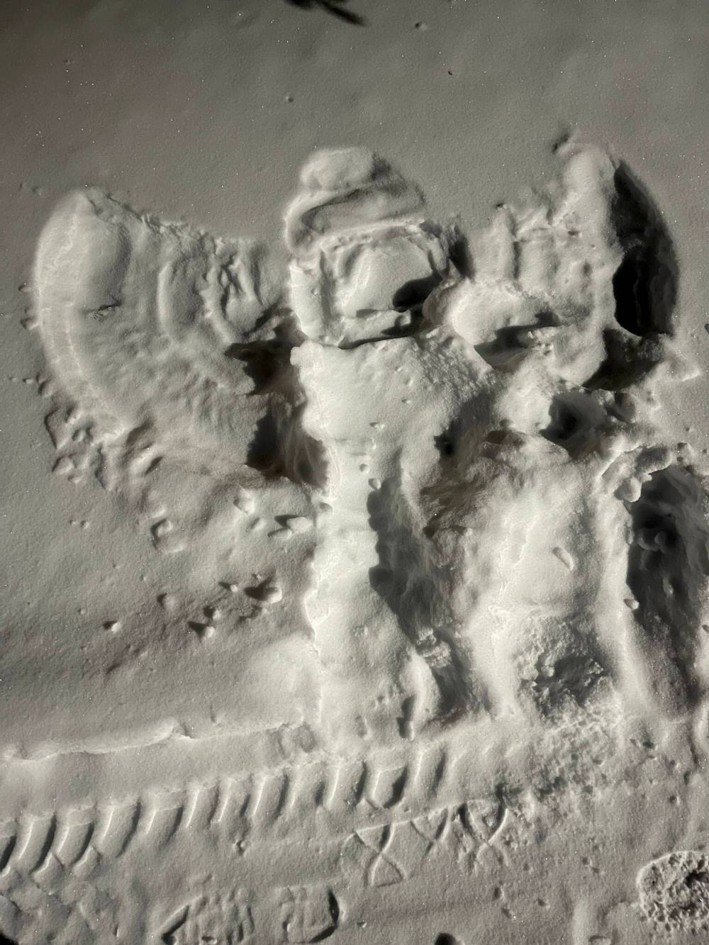 Russell Wangersky / Free Press
A bas-relief snow angel, carved by winter.