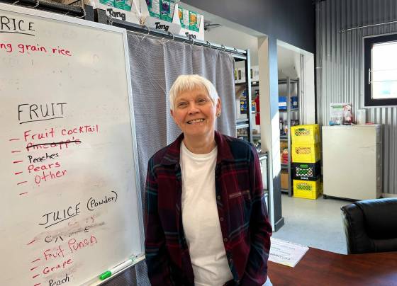 Angelika Stoesz volunteers at the Rhineland Area Food Bank in Altona. (Supplied)