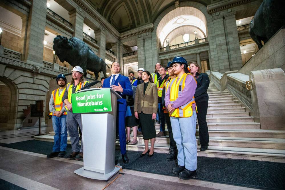 MIKAELA MACKENZIE / FREE PRESS Premier Wab Kinew said provinces with project labour agreements put “people in their jurisdictions to work.”