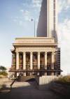 Red River Métis National Heritage Centre design for Bank of Montreal at Portage and Main in Winnipeg March 2024. (Supplied)