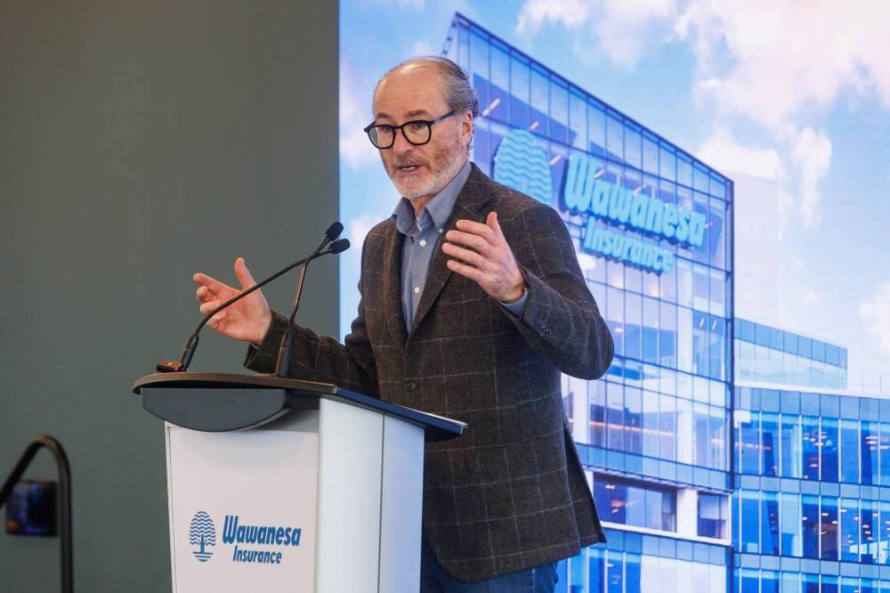 MIKE DEAL / WINNIPEG FREE PRESS
“We are thrilled to officially welcome Wawanesa to True North Square and see their vision of an innovative, inviting and purpose-built employee home come to life in opening their new national headquarters,” Jim Ludlow said.