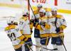 John Woods / THE CANADIAN PRESS
                                Nashville Predators celebrate Kiefer Sherwood’s goal against the Winnipeg Jets during the first period in Winnipeg on Wednesday.