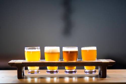 MIKAELA MACKENZIE / FREE PRESS files
                                A flight of beers at Sookram’s Brewing Co., which is celebrating its fifth anniversary today.