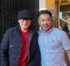 Ke Huy Quan (left) was a surprise guest at Cho Venevongsa’s Wasabi sushi restaurant on Taylor Avenue Saturday evening. (Supplied)